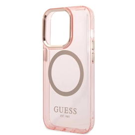 کاور گس GUESS مدل TRANSLUCENT GOLD OUTLINE مناسب برای گوشی موبایل اپل Apple iPhone 14 Pro Max