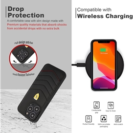 قاب گوشی فراری مدل LEATHER QUILTED EDGE مناسب برای آیفون 13 پرومکس