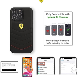 قاب گوشی فراری مدل LEATHER QUILTED EDGE مناسب برای آیفون 13 پرومکس