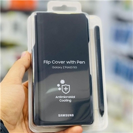 کیف کلاسوری سامسونگ مدل Flip Cover مناسب برای گوشی موبایل سامسونگ Galaxy Z Fold3 به همراه قلم نوری