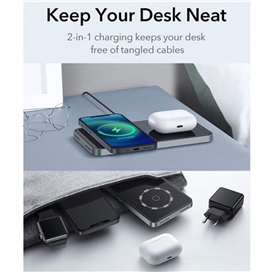شارژر بیسیم رومیزی ESR 2-in-1 Magnetic Wireless Charger (HaloLock)
