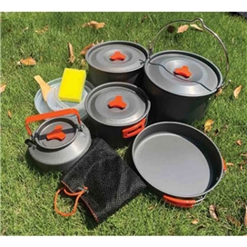 ست وسایل آشپزی کمپینگ گرین لاین Green Lion Portable Camping Cookware GNCMPCKSETOBK