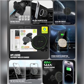 شارژ بی سیم مغناطیسی Blueo بلو Blueo Ape Legend Magnetic Wireless Charger