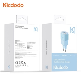 آداپنور شارژ سه پورت 67 وات مک دودو Mcdodo GaN 5 Mini Fast Charge CH-1501