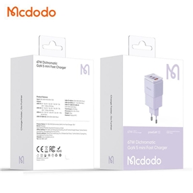 آداپنور شارژ سه پورت 67 وات مک دودو Mcdodo GaN 5 Mini Fast Charge CH-1501