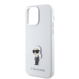 کاور کارل لاگرفلد مدل SILICONE KARL PIN LOGO مناسب برای گوشی موبایل اپل ایفون 15 پرومکس