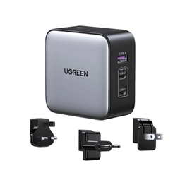 شارژر دیواری 65 وات Nexode با یک پورت USB-A و دو پورت USB-C یوگرین مدل CD296 کد 90409