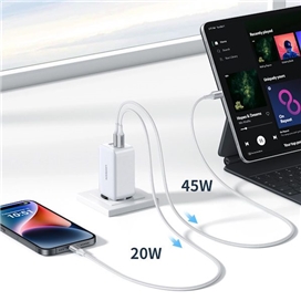 شارژر دیواری 65 وات با دو پورت USB-C و یک پورت USB-A یوگرین مدل CD244