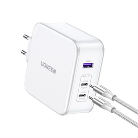شارژر دیواری یوگرین 140 وات با دو پورت USB-C و یک پورت USB-A مدل CD289 همراه با کابل USB-C