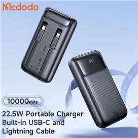 پاوربانک 10000 با کابل 30 وات مک دودو Mcdodo Built in Cables Power Bank MC-023