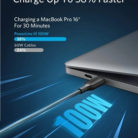 کابل فست شارژ 100 وات انکر PowerLine III USB-C to USB-C طول 180 سانتی متر مدل A8856