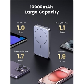 پاور بانک بی سیم مغناطیسی و باسیم 57.5 وات و 10000mAh دو پورت یوگرین مدل PB206 کد 15086