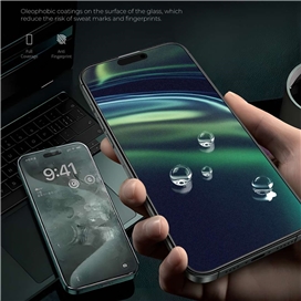 گلس تمام صفحه تمام چسب آیفون گرین لاین Apple iPhone 16 Pro Max Green Lion 9H Steve Matte