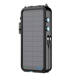پاوربانک خورشیدی 16000 و اسپیکر بلوتوث پاورولوژی Powerology Solar Power Bank with FM Radio Speaker PP049