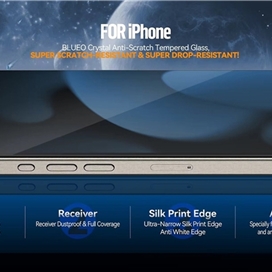 گلس برند بلوئو Blueo مدل Blueo Crystal Anti-scratch مناسب برای Apple iPhone 16 Pro Max بهمراه ابزار نصب