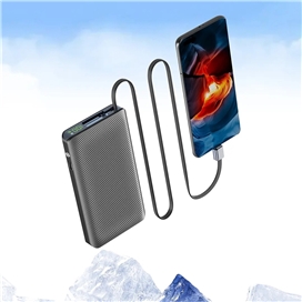 پاوربانک 22 وات 10000 با کابل تایپ سی جمع شونده پاورولوژی Powerology Power Bank PPBCHA71