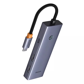 هاب هفت پورت تایپ سی بیسوس Baseus 7 in 1 Triple-Display Hub BS-OH117