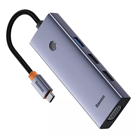 هاب هفت پورت تایپ سی بیسوس Baseus 7 in 1 Triple-Display Hub BS-OH117