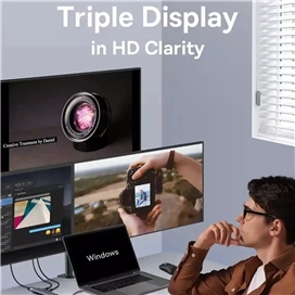 هاب هفت پورت تایپ سی بیسوس Baseus 7 in 1 Triple-Display Hub BS-OH117