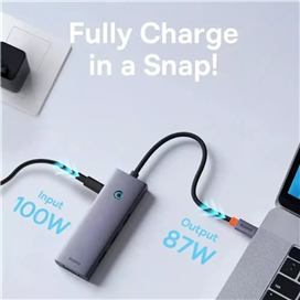 هاب هفت پورت تایپ سی بیسوس Baseus 7 in 1 Triple-Display Hub BS-OH117