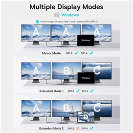 هاب هفت پورت تایپ سی بیسوس Baseus 7 in 1 Triple-Display Hub BS-OH117