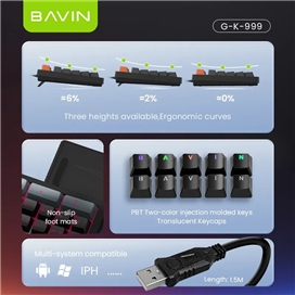 کیبورد سیمی گیمینگ باوین Bavin K999