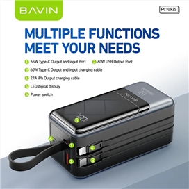 پاوربانک 20000 باوین Bavin PC1093S Fast Charge توان 65 وات