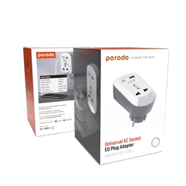 مبدل برق و شارژر پرودو Porodo Universal AC Socket EU Plug Adapter​ PD-MSACEU