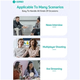 مکروفون یقه ای وایرلس تایپ سی پک دو عددی کوتتسی COTETCI Wireless Microphone 74005