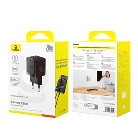 آداپتور شارژ دیواری 20 وات بیسوس Baseus 1C 20W Type-C Palm Fast Charger CCZC20CE