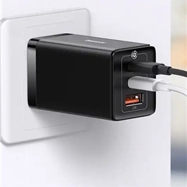 آداپتور شارژ دیواری 3 پورت 65 وات بیسوس Baseus GaN 5 Pro Charger 65W CCGP120201