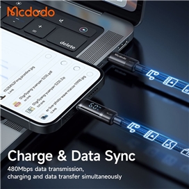 کابل دو سر تایپ سی 60 وات 1.2 متر مک دودو Mcdodo Battery Level Visible Cable CA-5780