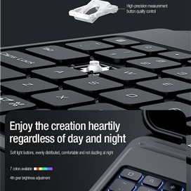 کیف کلاسوری کیبورد دار نیلکین مدل Bumper Combo Backlit Keyboard مناسب برای تبلت اپل Apple iPad Pro 11 2024