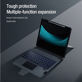 کیف کلاسوری کیبورد دار نیلکین مدل Bumper Combo Backlit Keyboard مناسب برای تبلت اپل Apple iPad Pro 11 2024