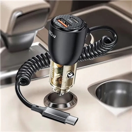 شارژر فندکی خودرو پرودو مدل Porodo 110W Transparent Dual Port Car Charger