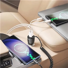 شارژر فندکی خودرو پرودو مدل Porodo 110W Transparent Dual Port Car Charger