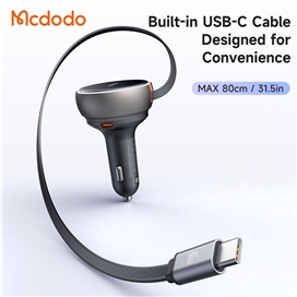 شارژ فندکی 80 وات با کابل جمع شونده تایپ سی مک دودو Mcdodo CC-4850