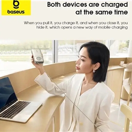 پاوربانک 30 وات 20000 با کابل لایتنینگ همراه بیسوس Baseus Nomos Power Bank PPLSL01-20