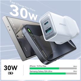 آداپتور شارژ 30 وات دو پورت جویروم JOYROOM JR-TCF15 30W charger