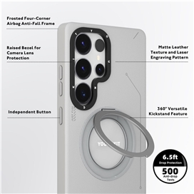 قاب یانگ کیت Youngkit Leather 360° Rotation Ring Stand Case Magsafe Samsung مناسب برای Galaxy S24 Ultra