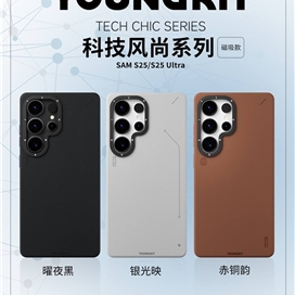 قاب برند یانگکیت مدل Youngkit Simple Matte Lether Case Magsafe Samsung مناسب برای Samsung Galaxy S24 Ultra