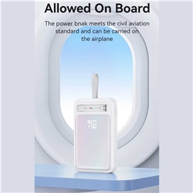 پاوربانک وایرلس 10000 مگنتی یوسمز USAMS CD219 توان 20 وات همراه با کابل متصل