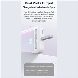 پاوربانک وایرلس 10000 مگنتی یوسمز USAMS CD219 توان 20 وات همراه با کابل متصل