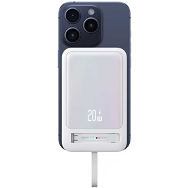 پاوربانک وایرلس 10000 مگنتی یوسمز USAMS CD219 توان 20 وات همراه با کابل متصل