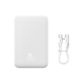 پاوربانک وایرلس مگنتی 10000 با کابل لایتنینگ بیسوس Baseus Magnetic mini 20W Power Bank PPCXM10I