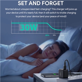 اداپتور 30 وات اکی مدل PA-B1L Aukey Omnia II Mini 30W USB-C PD Charger With GaN Power Tech PA-B1L