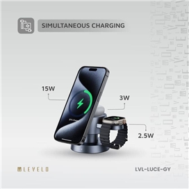 شارژر وایرلس رومیزی 4 کاره لولو Levelo Luce 4in1 Wireless Charger LVL-LUCE