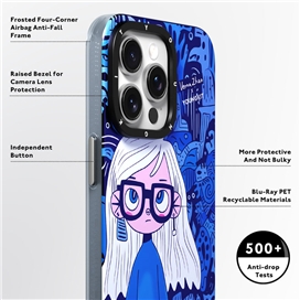 قاب YOUNGKIT یانگکیت Dark Blue Verna Zhao Dreamy Magsafe Series Apple iphone مناسب برای Apple iPhone 14 Pro Max