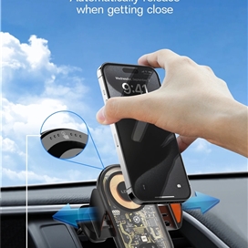 هولدر و شارژر وایرلس دریچه کولری هوشمند الدینیو LDNIO MA30 توان 15 وات