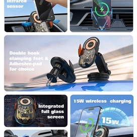 هولدر و شارژر وایرلس دریچه کولری هوشمند الدینیو LDNIO MA30 توان 15 وات